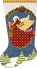 Melissa Shirley Designs Red Angel Christmas Stocking B Needlepoint Canvas