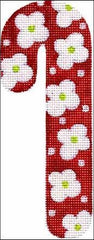 Melissa Shirley Designs Flower Candy Cane - K Needlepoint Canvas