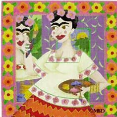 Melissa Shirley Designs Frida Kahlo Wild Woman Needlepoint Canvas