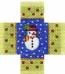 Melissa Shirley Designs Christmas Petit Four- Snowman Needlepoint Canvas
