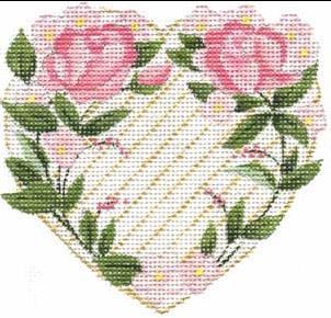 Melissa Shirley Designs Victorian Rose Heart Needlepoint Canvas