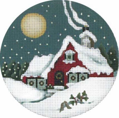 Melissa Shirley Designs Cottage Moon Orn Needlepoint Canvas