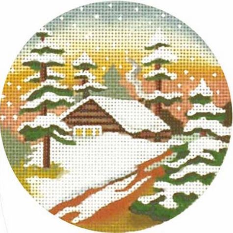 Melissa Shirley Designs Winter Sunset Orn Needlepoint Canvas