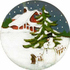 Melissa Shirley Designs Snowman Cottage Orn Needlepoint Canvas