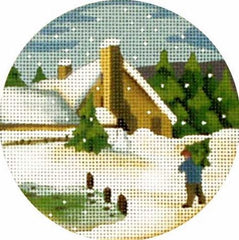 Melissa Shirley Designs Pond Cottage Orn Needlepoint Canvas