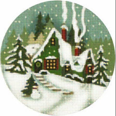 Melissa Shirley Designs Green Cottage Orn Needlepoint Canvas