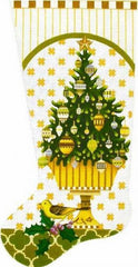 Melissa Shirley Designs Golden Topiary Stocking Needlepoint Canvas