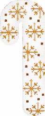 Melissa Shirley Designs Golden Snowflakes Candy Cane Needlepoint Canvas
