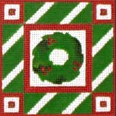 Melissa Shirley Designs Wreath patterned ornament Needlepoint Canvas