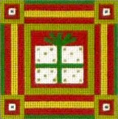 Melissa Shirley Designs Present Patterned Ornament Needlepoint Canvas