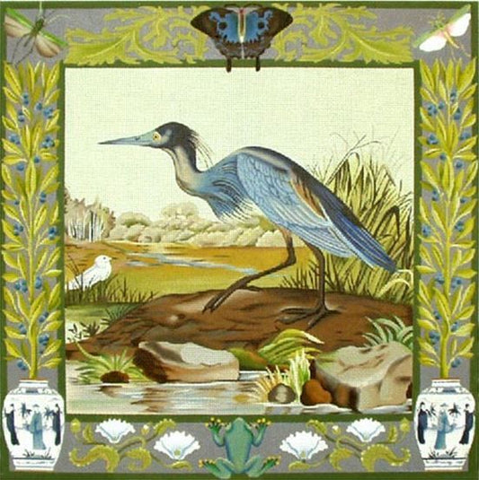 Melissa Shirley Designs Blue Heron Needlepoint Canvas