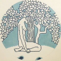 Barbara Russell Eve - Blue & White Needlepoint Canvas