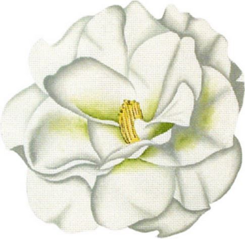 Melissa Shirley Designs White Camellia Needlepoint Canvas