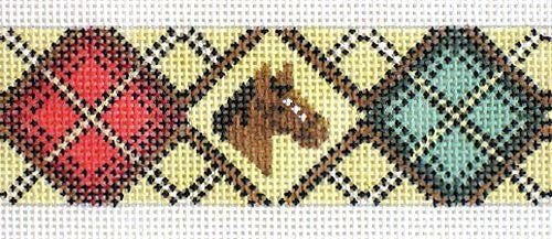 Voila Plaid Horse Belt Needlepoint Canvas