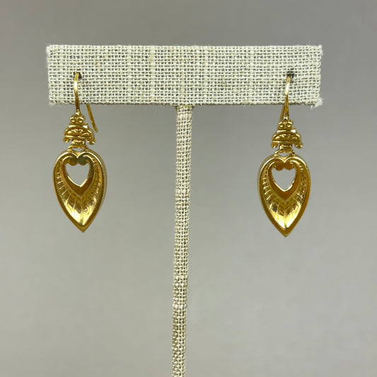 Vintage Victorian Revival 14k Gold Link Drop Earring