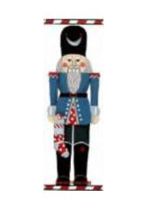 Melissa Shirley Designs Blue Nutcracker w/Mini Stocking Needlepoint Canvas