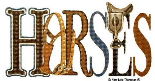 Melissa Shirley Designs "Horses" Banner Needlepoint Canvas