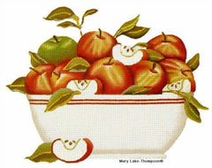 Melissa Shirley Designs Bowl Full of Apples Needlepoint Canvas