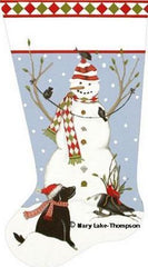 Melissa Shirley Designs Snowman w/Black Dog Stocking Needlepoint Canvas