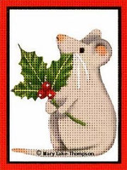 Melissa Shirley Designs Christmas Mouse-Holly Needlepoint Canvas
