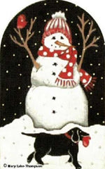 Melissa Shirley Designs Black Lab Snowman Needlepoint Canvas