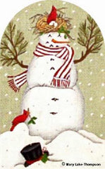 Melissa Shirley Designs Nest Head Snowman Needlepoint Canvas