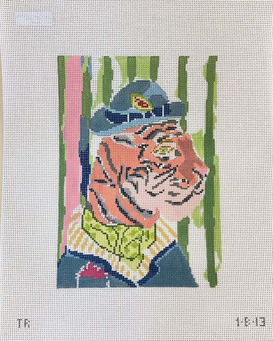 The Plum Stitchery Menagerie Collection - Tiger Needlepoint Canvas - 13M