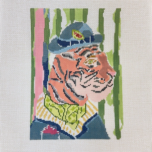 The Plum Stitchery Menagerie Collection - Tiger Needlepoint Canvas - 13M