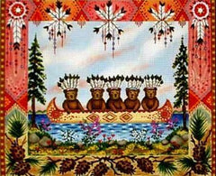 Melissa Shirley Designs To Tahoma Bears Needlepoint Canvas