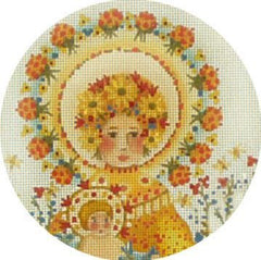 Melissa Shirley Designs Sunflower Madonna Round Needlepoint Canvas