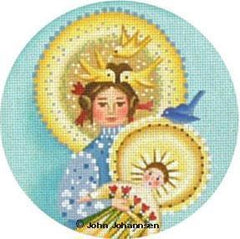 Melissa Shirley Designs Bluebird Madonna Round Needlepoint Canvas
