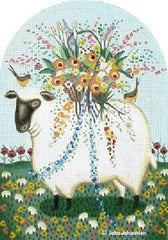 Melissa Shirley Designs John Johannsen Lamb and Eggs Needlepoint Canvas