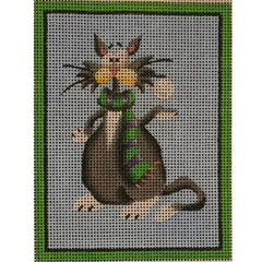 Rebecca Wood Designs Snowball Cat Needlepoint Canvas
