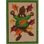 Rebecca Wood Designs Fall Dog Needlepoint Canvas