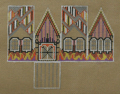 Squiggee Designs Bat Out of Hell Halloween Gingerbread House Needlepoint Canvas