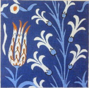 PLD Designs Ottoman Tulips Needlepoint Canvas