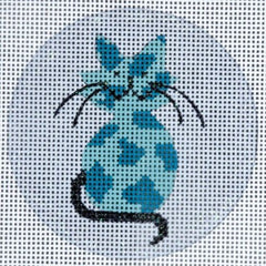 Alice Peterson Co. Teal Kitty Needlepoint Canvas