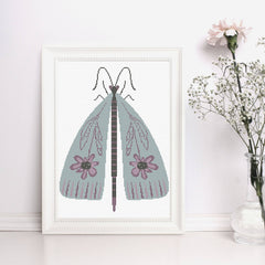 The Wishing Thorn Flower Moth Cross Stitch Pattern