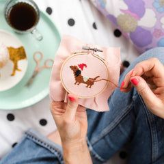 Cotton Clara Christmas Dachshund Cross Stitch Kit