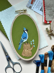 M Creative J Bluejay in the Woods Bird Embroidery Kit