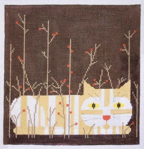Charley Harper Calendar Cat/Autumn Needlepoint Canvas