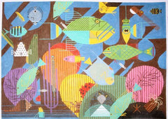 Charley Harper Coral Reef Needlepoint Canvas