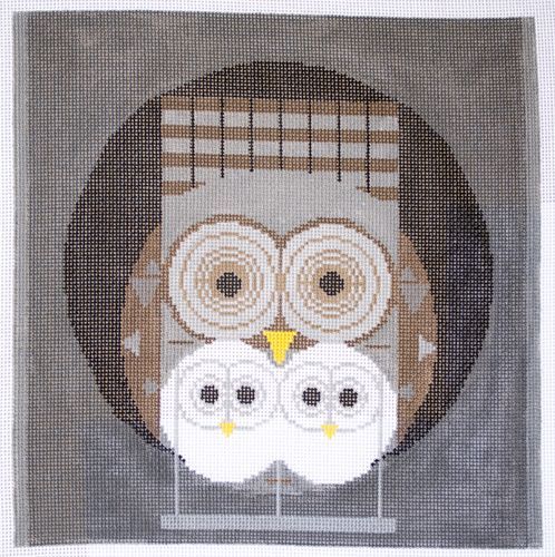 Charley Harper Family Owlbum Needlepoint Canvas