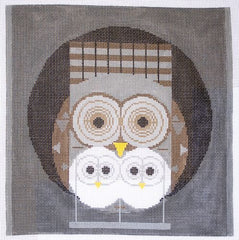 Charley Harper Family Owlbum Needlepoint Canvas