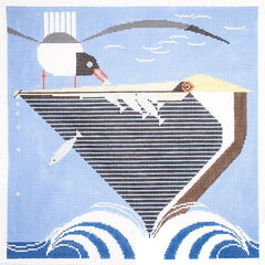 Charley Harper Pelican Pantry Needlepoint Canvas