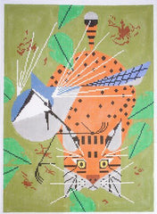 Charley Harper Blue Jay Patrol Needlepoint Canvas