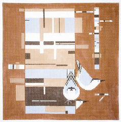 Charley Harper Birch Bark & Birds Needlepoint Canvas