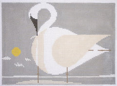 Charley Harper Trumpeter Swan Needlepoint Canvas