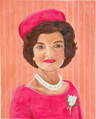 Kate Dickerson Needlepoint Collections Elegant Jackie In Pillbox Hat Needlepoint Canvas