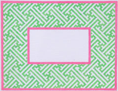 Kate Dickerson Needlepoint Collections Chinoiserie with Mono Space - Green & Pink Needlepoint Canvas